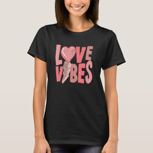 T-shirt Saint Valentin Éclair Bolt Love Leopard Vibes (Devant)