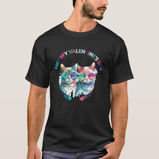 T-shirt Saint-Valentin félin pour chat 1 (Devant)
