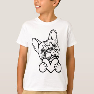 T-shirt Saint Valentin Français Amour de Bulldog