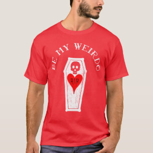 T-shirt Saint-Valentin gothique Horreur Cercueil Weirdo Em