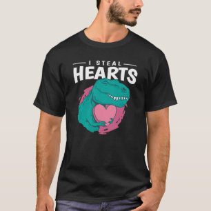 T-shirt Saint-Valentin Je vole des coeurs Amour Trex Garço
