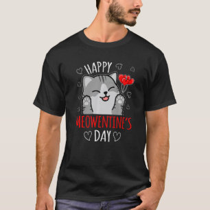 T-shirt Saint-Valentin Joyeux Meowentine's Day Drôle Chat
