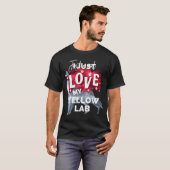 T-shirt Saint Valentin Laboratoire Jaune Labrador Chien Lo (Devant entier)