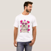 T-shirt Saint-Valentin Lhassa Apso (Devant entier)