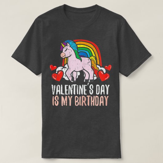 T-shirt Saint Valentin Mon anniversaire Unicorn mignonne A (Design devant)