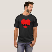 T-shirt Saint Valentin Moustache Coeur Hommes garçons Pyja (Devant entier)