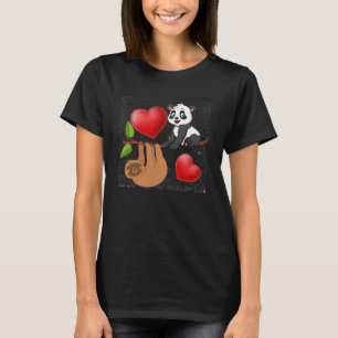 T-shirt Saint Valentin Panda et Slots Hommes Femmes Enfant