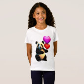 T-Shirt Saint Valentin, Panda & Heart Balloon, Saint Valen (Devant entier)