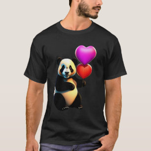 T-shirt Saint Valentin, Panda & Heart Balloon, Saint Valen