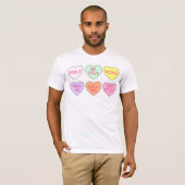 T-shirt Saint Valentin Pastel Candy Coeurs de conversation (Devant entier)