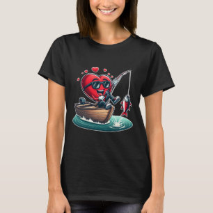 T-shirt Saint-Valentin pêche à coeur Hommes Femmes Garçons