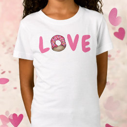 T-Shirt Saint Valentin Pink Love Donut Sprinkles