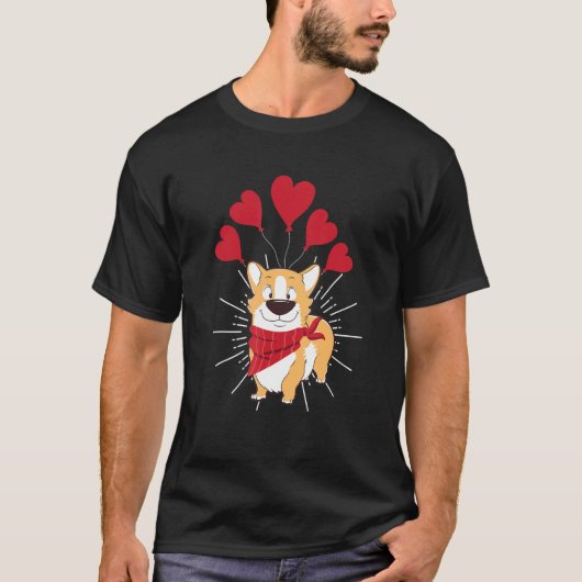 T-shirt Saint-Valentin Propriétaire de Chien Mignon Chiot (Devant)
