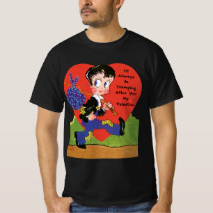 T-shirt Saint-Valentin Rétro, Cœur de garçon vagabond vint