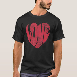 T-shirt Saint-Valentin Rétro Groovy Amour Saint-Valentin H