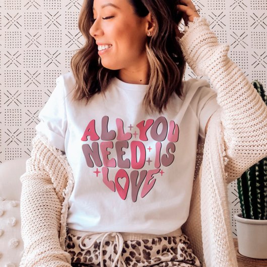 T-shirt Saint Valentin Retro Super Heart Word Art