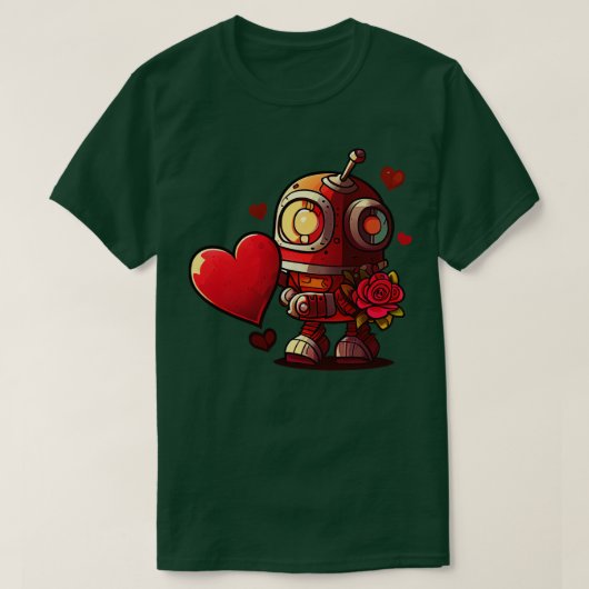 T-shirt Saint Valentin robots amour (Design devant)