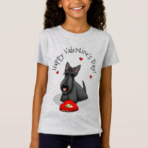 T-Shirt Saint-Valentin (rouge) Chien écossais (noir) migno