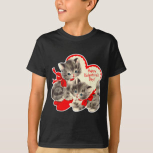 T-shirt Saint-Valentin Vintage Chat Chaton Rétro