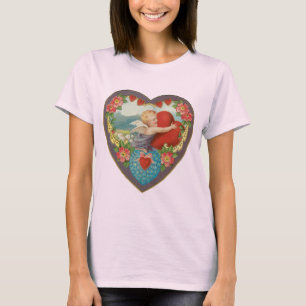 T-shirt Saint Valentin vintage, Coeurs Cherub victoriens