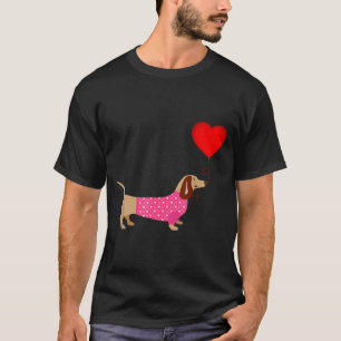 T-shirt Saint-Valentin Weiner Daschund Doxie En Robe De Ch