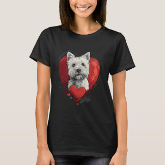 T-shirt Saint-Valentin West Highland White Terrier
