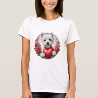 T-shirt Saint Valentin Westie avec coeur