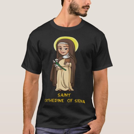 T-shirt Sainte-Catherine de Sienne catholiques filles ados (Devant)