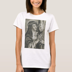 T-shirt Sainte Catherine de Sienne Crucifixion Art Noir Fo