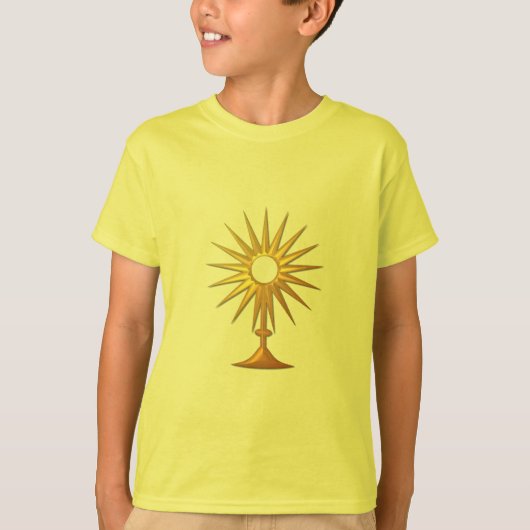T-shirt Sainte Eucharistie en Monstrance d'or (Devant)