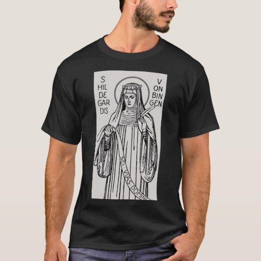 T-shirt Sainte Hildegarde de Bingen abbesse bénédictine (Devant)