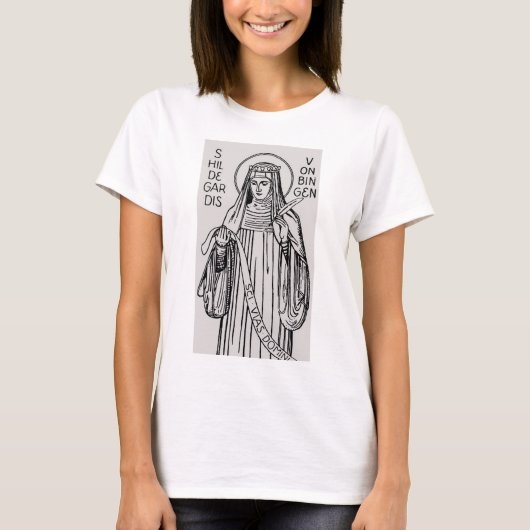 T-shirt Sainte Hildegarde de Bingen abbesse bénédictine (Devant)