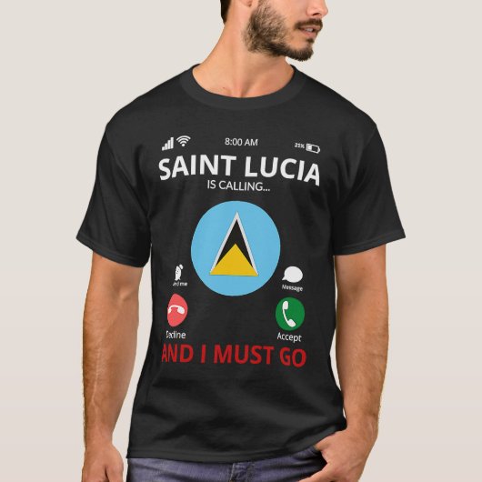 T-shirt Sainte-Lucie Appelle (Devant)