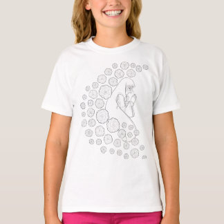 T-shirt Sainte Marie avec rose - noir et blanc -