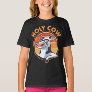 T-shirt Sainte Vache Dit : Vache sainte drôle avec lunette