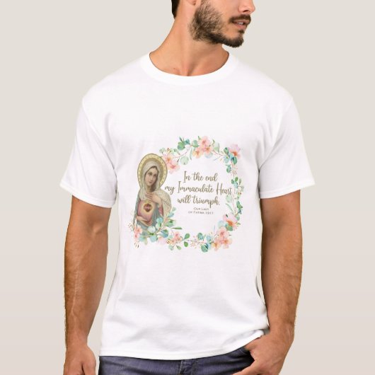 T-shirt Sainte Vierge Marie Fatima Religieuse catholique (Devant)