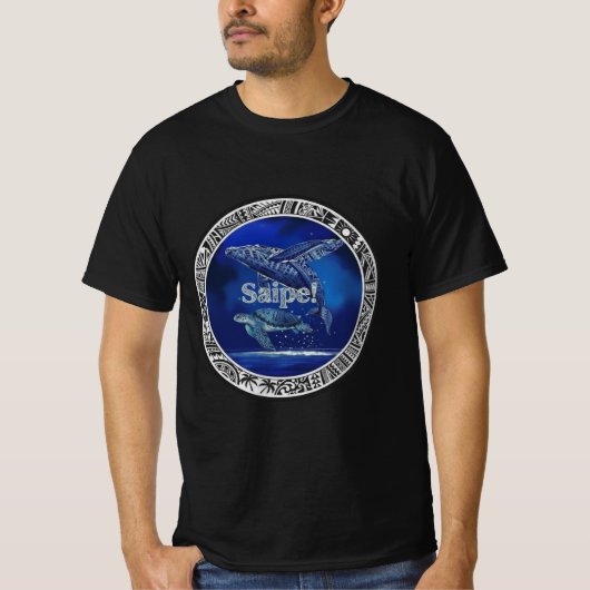 T-shirt Saipe Tonga Off grid Pacific island whale turtle (Devant)