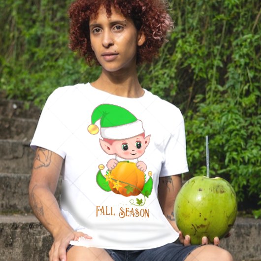 T-shirt Saison automne Elf et Citrouille