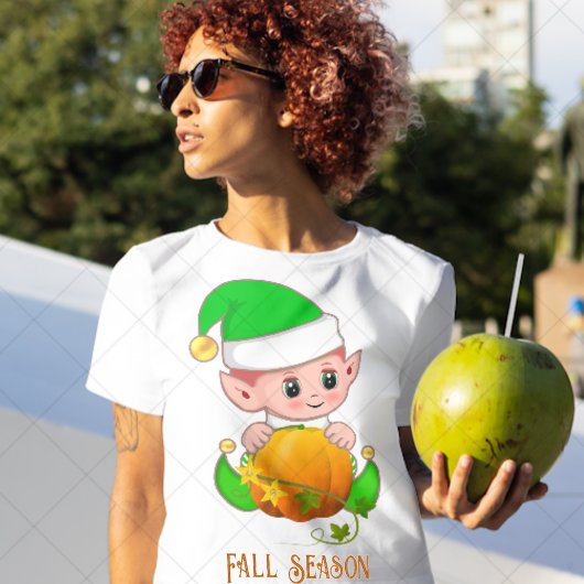 T-shirt Saison automne Elf et Citrouille