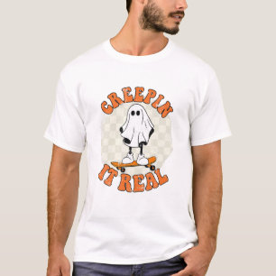 T-shirt Saison automne fantôme vintage Retro Halloween Cre