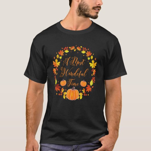 T-shirt Saison Automne Feuilles Automne Wreath A Most Wond (Devant)