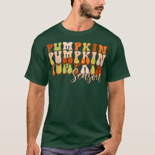 T-shirt Saison Citrouille Super Rétro Feuilles Automne Chu