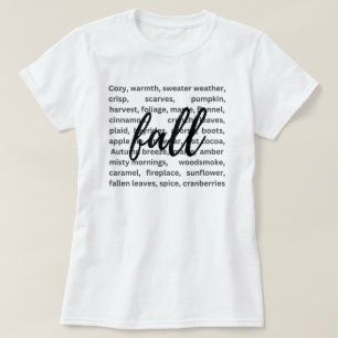 T-shirt Saison d'automne   Feuilles d'automne   Citrouille