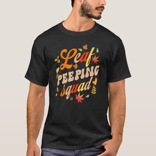 T-shirt Saison d'automne Feuilles Peeper Leaf Peeping Squa (Devant)