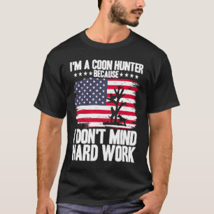 T-shirt Saison de chasse au raton laveur USA Drapeau Je su