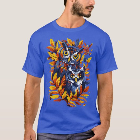 T-shirt Saison de chute de hibou (Devant)