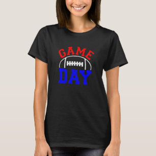 T-shirt Saison de football de jour de match Rouge Blanc &