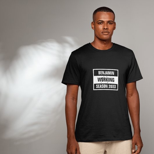 T-shirt saison de travail rétro 20XX noir