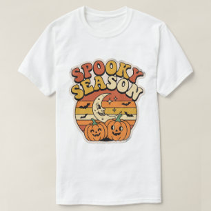 T-shirt Saison effrayante citrouilles rétro Halloween & Lu