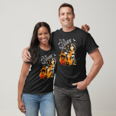 T-shirt Saison éffrayante Danser Skeleton Black Cat Hallow (Unisexe)